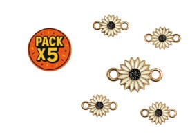 Dije Esmaltado Girasol Doble Agarre